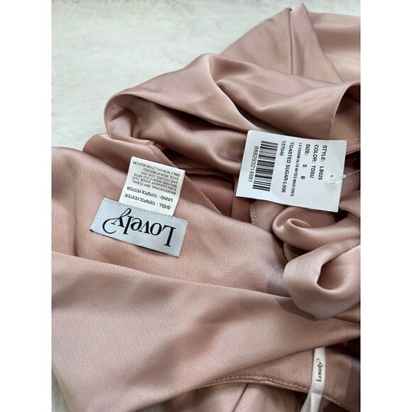 NWTD LOVELY Size S Imogen Twist Halter Charmeuse Trumpet Gown MSRP $231 - Picture 3 of 13